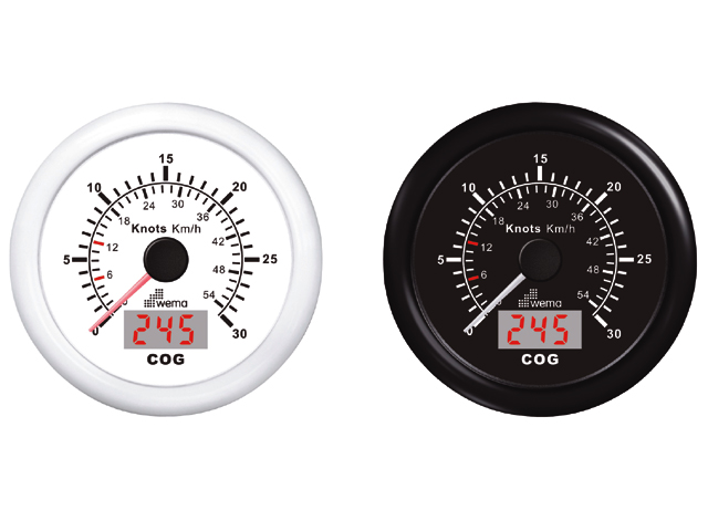 Wema GPS-Speedometer Analog weiß 15kn/27km