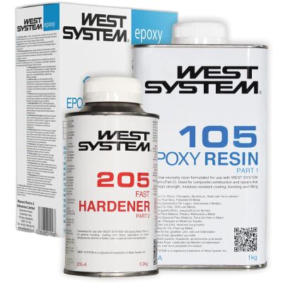 West System A-Pack 1kg 105 Harz + 200g 205 schneller Härter 105-205A