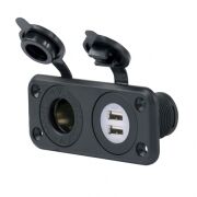 Marinco USB Einbau Doppel-Ladesteckdose Schwarz