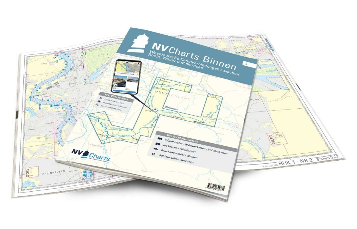 NV Charts Atlas Binnenband 5 Kanalverbindungen zwischen Rhein, Weser und der Nordsee 2024
