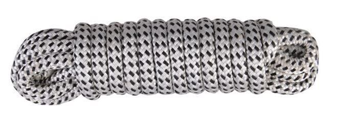 Talamex Festmacher PES geflochten mit Augspleiß+Takling weiß/schwarz 14mm 15m